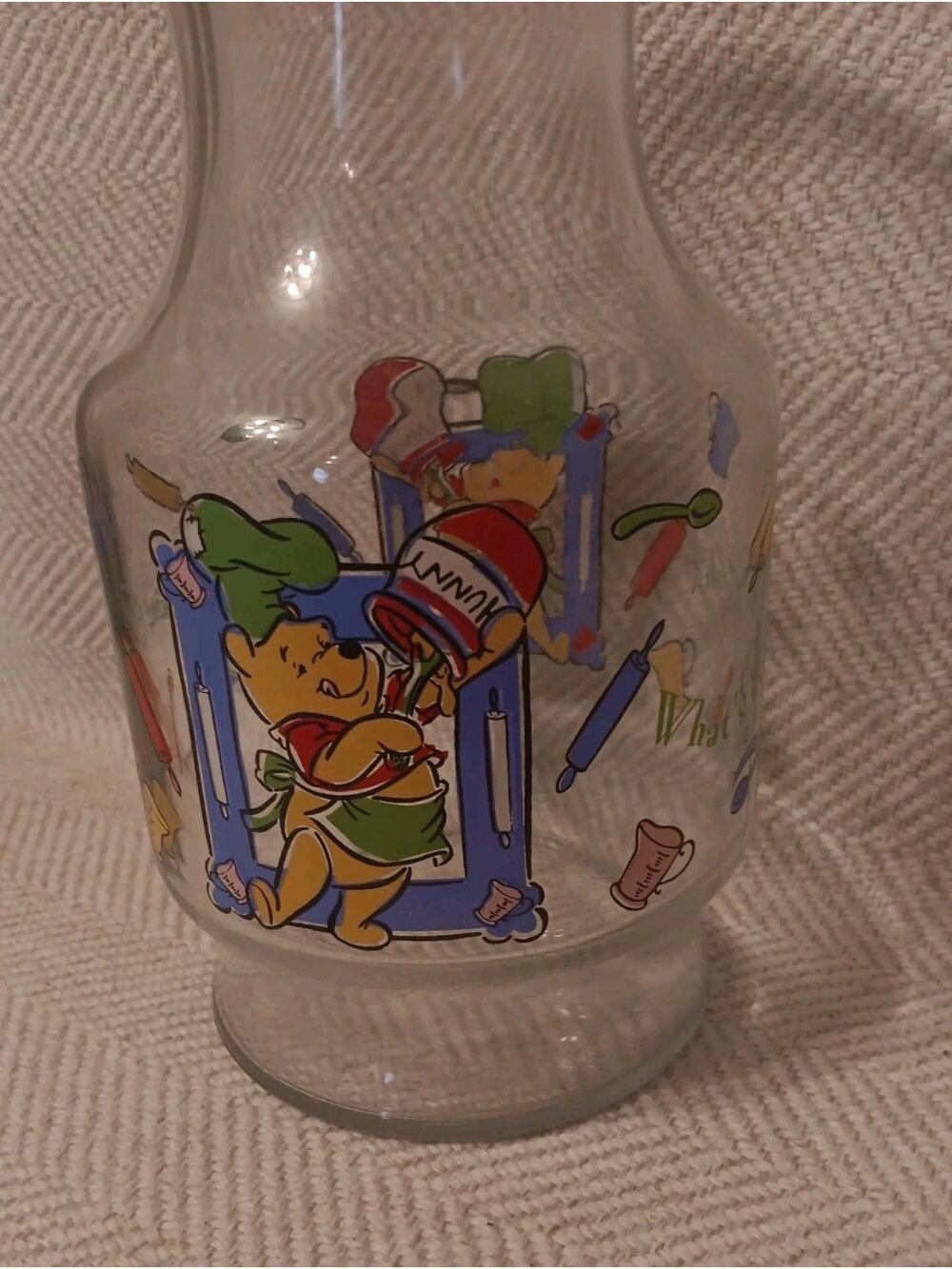 Disney's Winnie the Pooh “What's Cooking Pooh?" Glass Pitcher